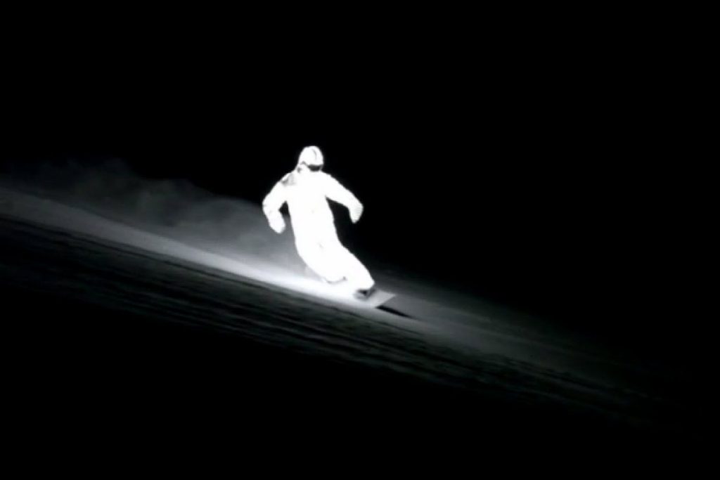 Glowing snowboarder